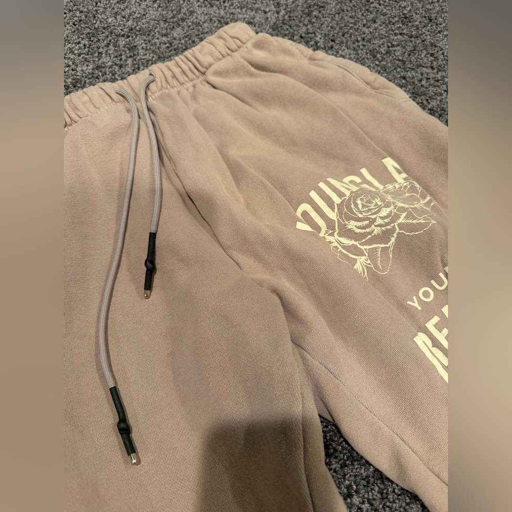 YoungLA Dusty Mauve Joggers Dreamers Club Sweatpants Unisex Size L Fleece - Picture 5 of 11